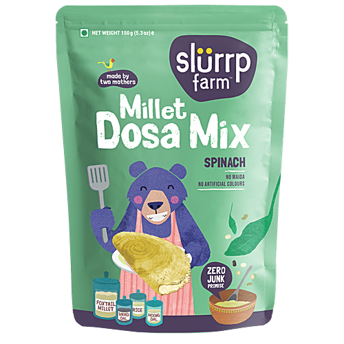 Slurrp Farm Protein Breakfast Spinach Dosa+ Banana Pancake (150g each) + Puffs 3X20 g, Combo 5 Items 