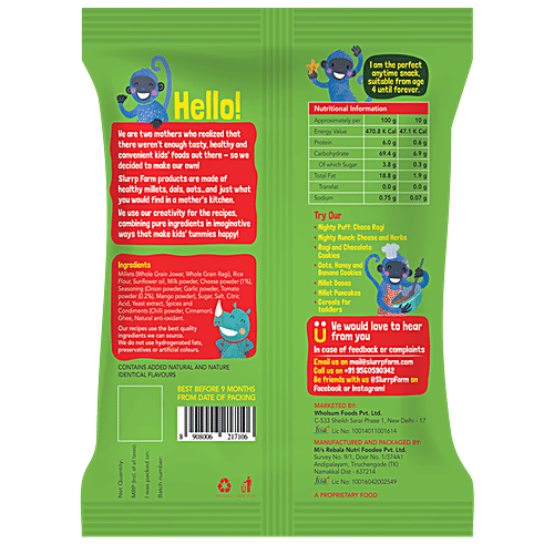 Slurrp Farm Protein Breakfast Spinach Dosa+ Banana Pancake (150g each) + Puffs 3X20 g, Combo 5 Items 