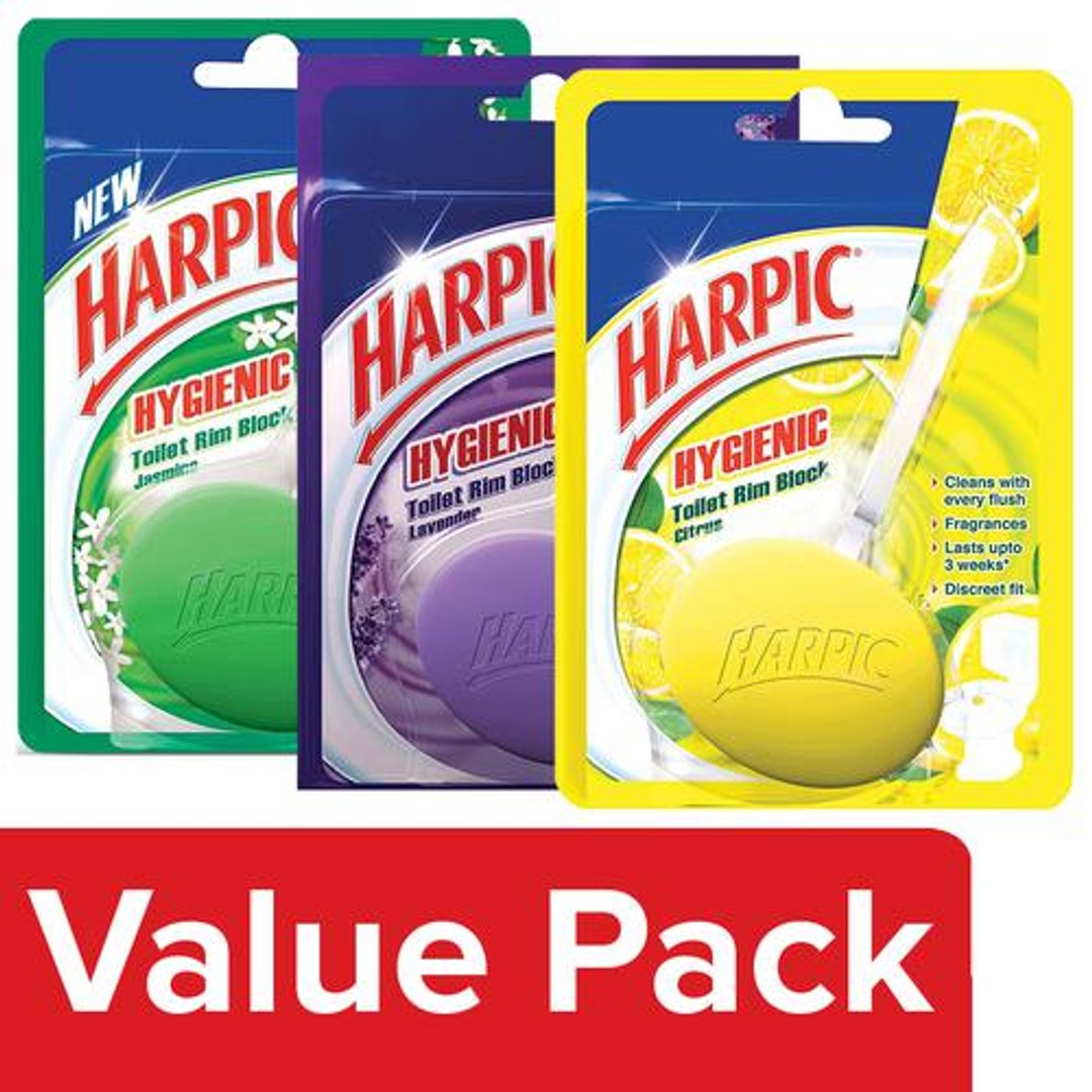 Buy Harpic Hygienic Toilet Cleaner Rim Block, Lavender 26 g + Jasmine