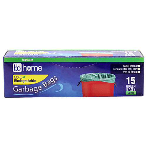 bb home Garbage Bags - Oxo Biodegradable Large, Green, 61x81 cm, 6x15 pcs Multipack disposables, dustbin bags