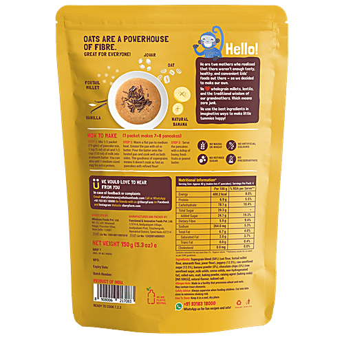 Slurrp Farm Banana Chocochip Pancake Mix - No Maida, Eggless Instant Healthy Breakfast, 3x150 g Multipack 