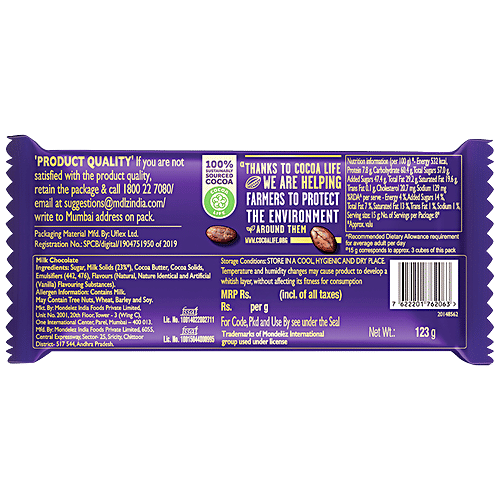 Cadbury Dairy Milk Chocolate Bar - Family Pack, 2 x 123 g (Multipack) 