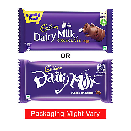 Cadbury Dairy Milk Chocolate Bar - Family Pack, 2 x 123 g (Multipack) 