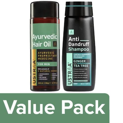 Buy Ustraa Ayurvedic Hair Oil 200 ml + Anti Dandruff Hair Shampoo 250 ml  Online at Best Price of Rs  - bigbasket