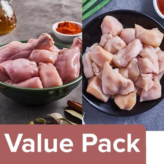 Buy Fresho Chicken Biryani Cut 1kg + Chicken Chilli Pieces Boneless 500