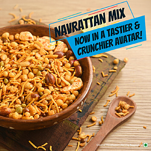 Bingo! Tedhe Medhe - Navrattan Mix, Namkeen Mixture, 3x200 g Multipack