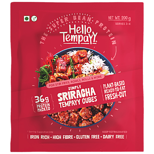 Buy Hello Tempayy Soyabean Tempeh Cubes Simply Sriracha, Pack Of 2