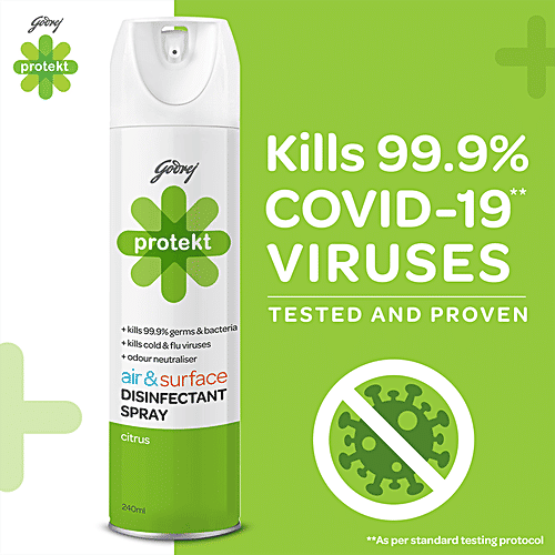 Godrej Protekt Germ Fighter Handwash Neem & Aloe Vera 750ml + Disinfectant Spray Citrus 240 ml, Combo 2 Items 