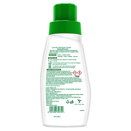 Dettol Laundry Sanitizer Removes Germs, Adds Freshness, For All Fabrics,Spring Blossom, 2 x 480 ml Multipack