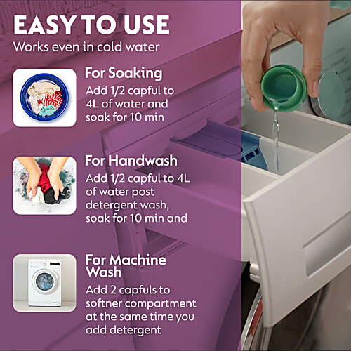 Dettol Laundry Sanitizer Removes Germs, Adds Freshness, For All Fabrics,Spring Blossom, 2 x 480 ml Multipack