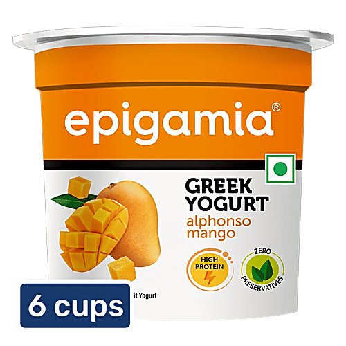 Epigamia Alphonso Mango Greek Yogurt, 6 x 85 g Multipack