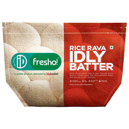 iD Fresho Rice Rava Idly Batter, 1 kg + Squeeze & Fry Vada Batter, 375 g, Combo 2 Items 