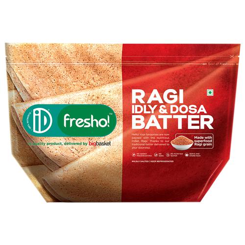 iD Fresho Ragi Idly & Dosa Batter, 1 Kg + Squeeze & Fry Vada Batter, 375 g, Combo 2 Items 