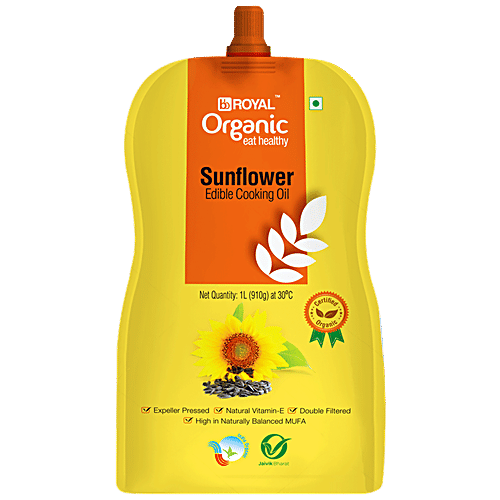 bb Combo BB Royal Organic Sunflower Cooking Oil 1L+iD Fresho Squeeze&Fry Vada Batter 375g, Combo 2 Items 