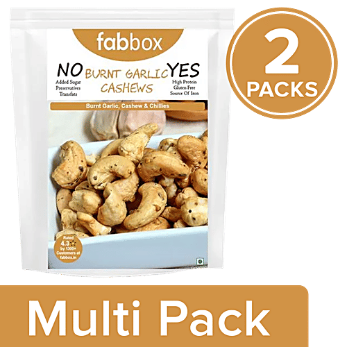Fabbox Burnt Garlic Cashews, 2x70 g (Multipack) 