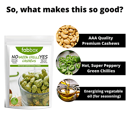 Fabbox Green Chilli Cashews, 2x70 g (Multipack) 