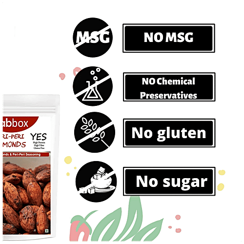 Fabbox Roasted Almonds - Peri Peri, Premium California Badam, Healthy Snack, Superfood, 2x70 g Multipack 