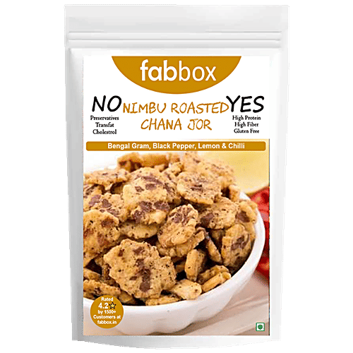 Fabbox Chana Jor Garam - Roasted, No Preservatives, Gluten-Free, Lemon Flavoured, 3x70 g Multipack 