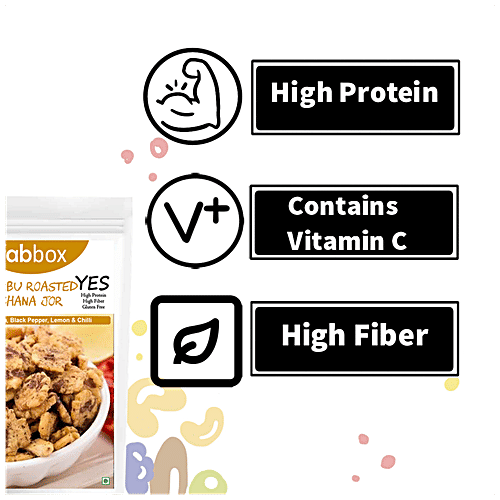 Fabbox Chana Jor Garam - Roasted, No Preservatives, Gluten-Free, Lemon Flavoured, 3x70 g Multipack 