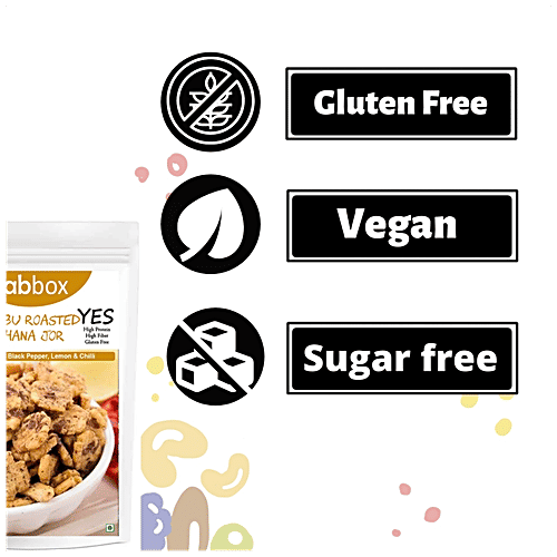 Fabbox Chana Jor Garam - Roasted, No Preservatives, Gluten-Free, Lemon Flavoured, 3x70 g Multipack 