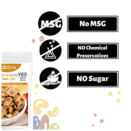 Fabbox Chana Jor Garam - Roasted, No Preservatives, Gluten-Free, Lemon Flavoured, 3x70 g Multipack 