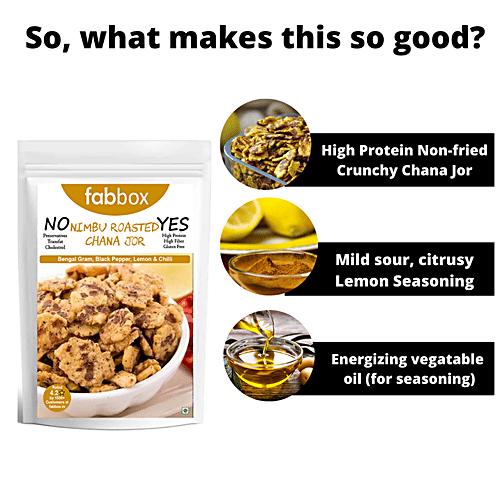 Fabbox Chana Jor Garam - Roasted, No Preservatives, Gluten-Free, Lemon Flavoured, 3x70 g Multipack 