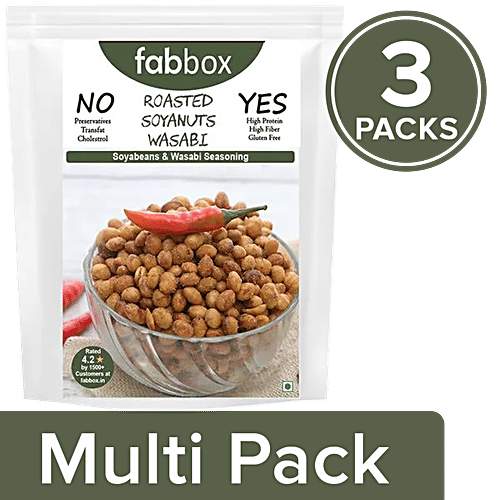 Buy Fabbox Soyanuts Roasted, Wasabi, Healthy Snacks, High In Protein