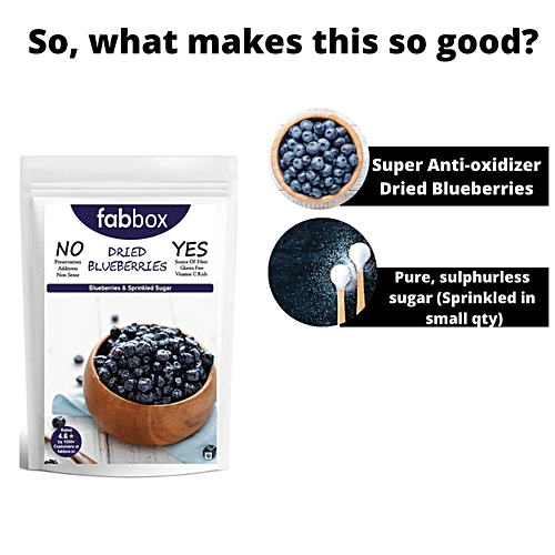 Buy Fabbox Blueberries Dried, Natural & Healthy, Rich In Fibre