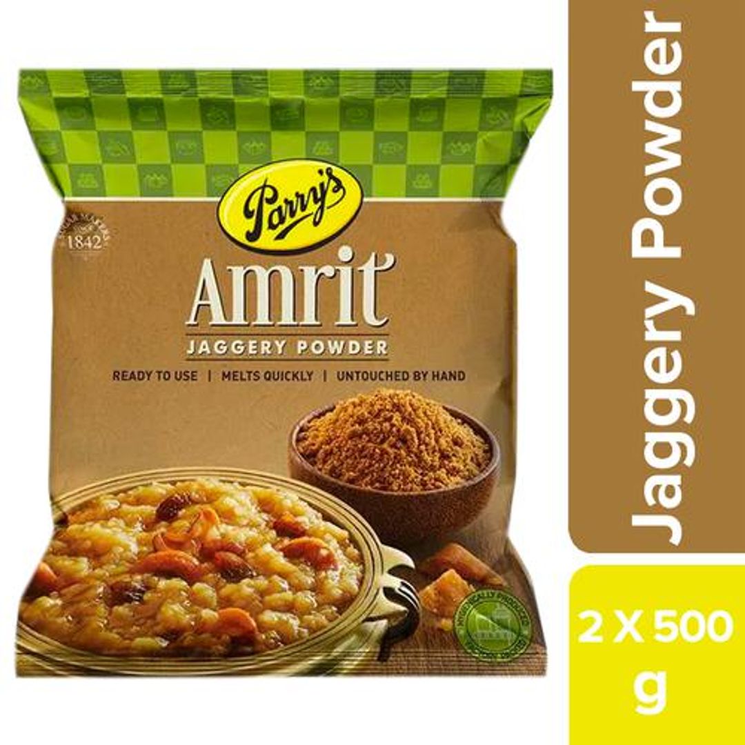 Parry's Amrit Powdered Jaggery, 2x500 g Multipack
