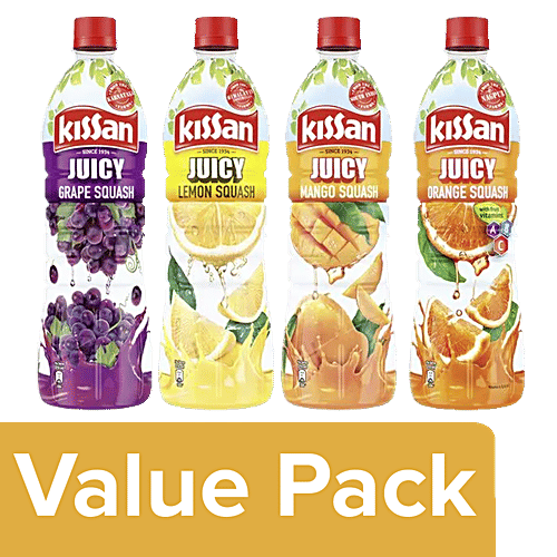 Buy Kissan Grape Squash,750ml+Lemon Squash,750 ml+Mango Squash,750 ml