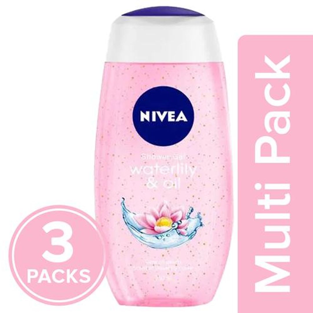 NIVEA Waterlily & Oil Shower Gel Body Wash, 3x250 ml (Multipack)