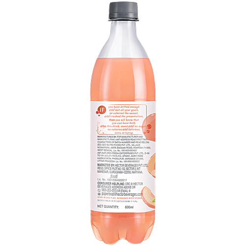 Paper Boat Zero Sparkling Water - Peach, 3 x 600 ml Multipack .