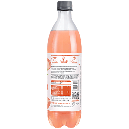 Paper Boat Zero Sparkling Water - Peach, 3 x 600 ml Multipack .