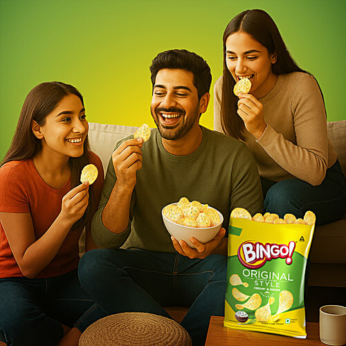 Bingo! Original Style Potato Chips - Cream & Onion, 6 x 43 g Multipack 