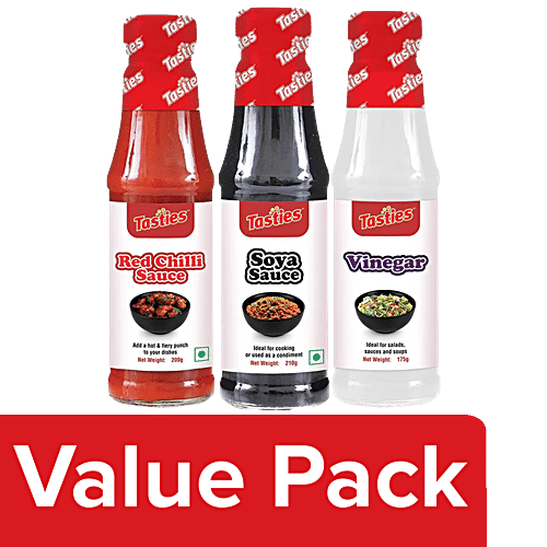 Buy Tasties Red Chilli Sauce, 200 g + Soya Sauce, 210 g + Vinegar, 175