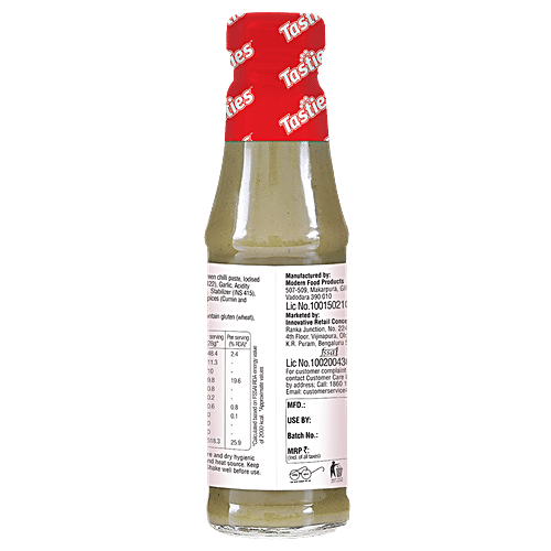 Tasties Green Chilli Sauce, 200 g + Soya Sauce, 210 g + Vinegar, 175 g, Combo 3 Items 