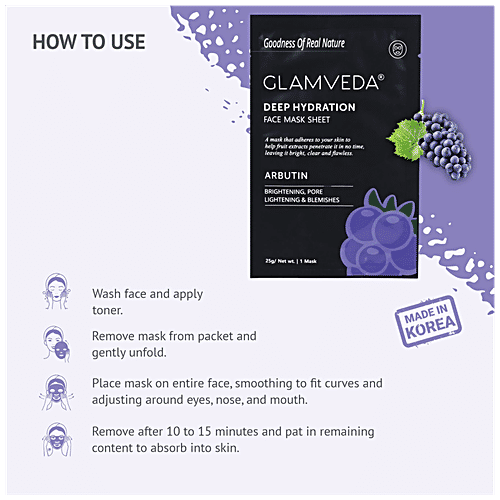 Buy Glamveda Arbutin Anti Pigmentation Face Mask Sheet Online at Best