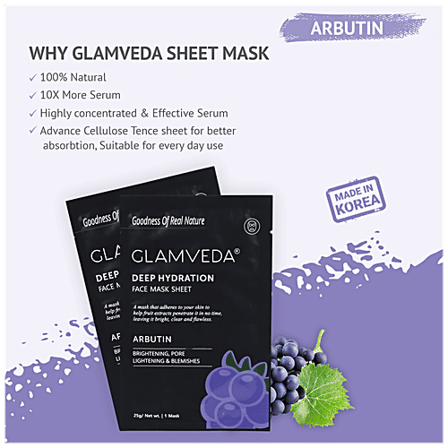 Buy Glamveda Arbutin Anti Pigmentation Face Mask Sheet Online at Best