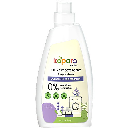 Koparo Clean Fabric Conditioner + Laundry Liquid - Lavender, Lilac & Bergamot, Each 500ml, Combo 2 Items