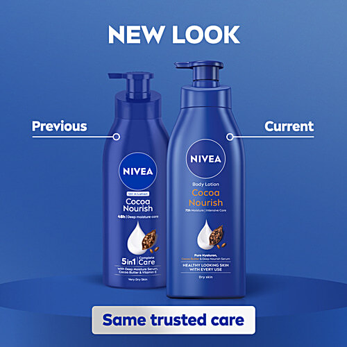 Nivea Cocoa Nourish Body Lotion For Very Dry Skin - With Coconut Oil & Cocoa Butter, 3x400 ml (Multipack)