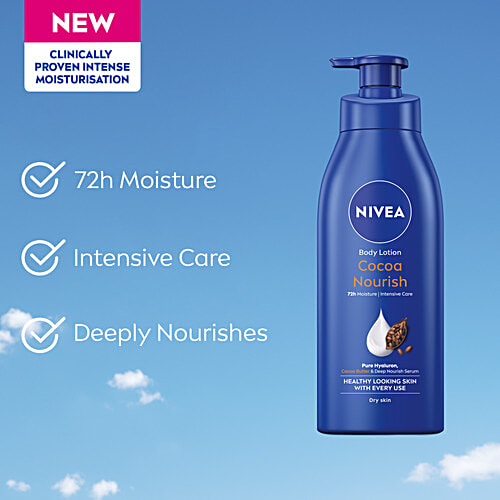 Nivea Cocoa Nourish Body Lotion For Very Dry Skin - With Coconut Oil & Cocoa Butter, 3x400 ml (Multipack)