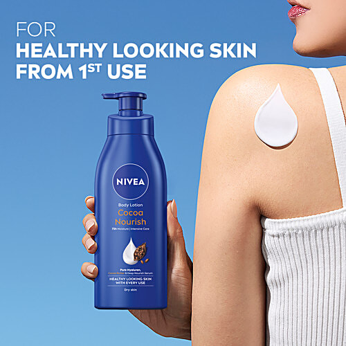 Nivea Cocoa Nourish Body Lotion For Very Dry Skin - With Coconut Oil & Cocoa Butter, 3x400 ml (Multipack)