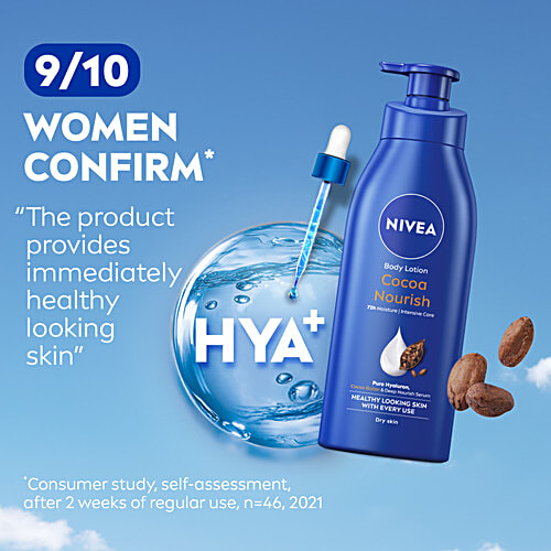 Nivea Cocoa Nourish Body Lotion For Very Dry Skin - With Coconut Oil & Cocoa Butter, 3x400 ml (Multipack)