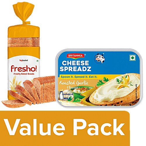 Buy bb Combo Britannia Cheese Spreadz Roasted Garlic 100 g + Fresho