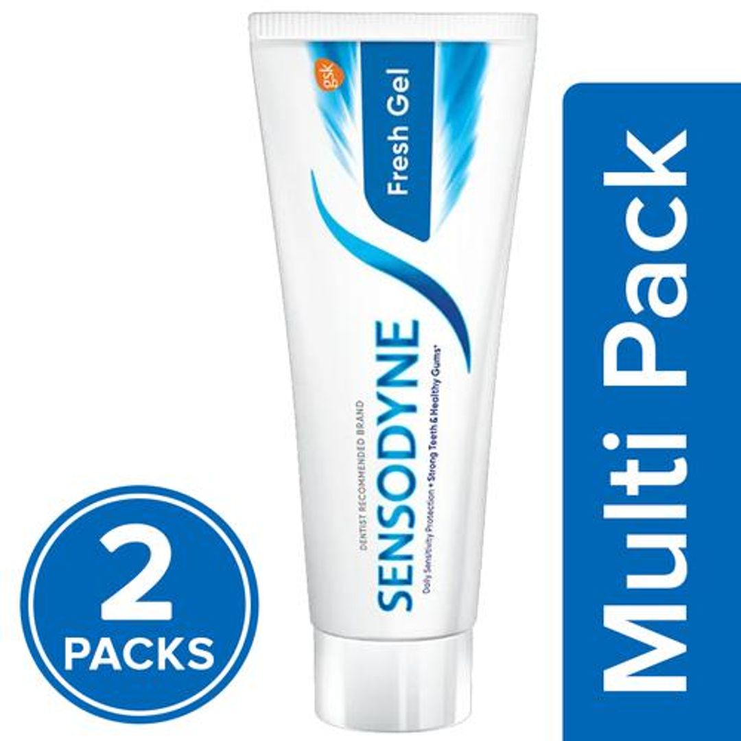 Sensodyne Fresh Gel Sensitive Toothpaste - For Strong Teeth & Healthy Gums, 2x150 g (Multipack)