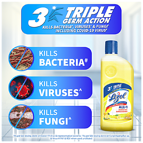Lizol Disinfectant Surface & Floor Cleaner Liquid Floral 2 L + Citrus 500 ml, Combo 2 Items 