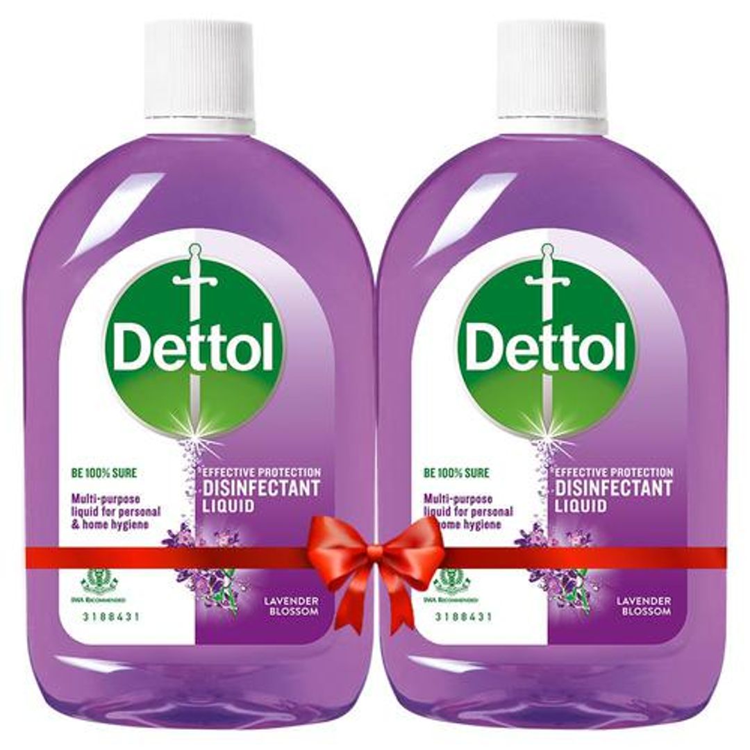Dettol Disinfectant Liquid - Multipurpose, Kills 99.9% Germs, Lavender Blossom, 2 x 1 L Multipack