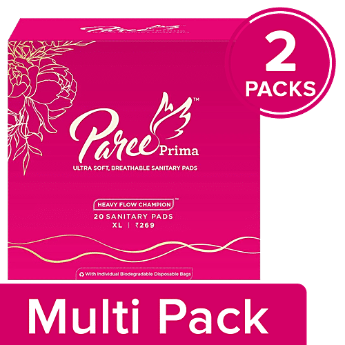 Buy Paree Prima Ultra Soft Breathable Sanitary Pads XL Online at Best
