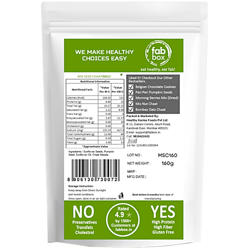 Fabbox Mixed Seed Chaat, 2x160 g (Multipack)
