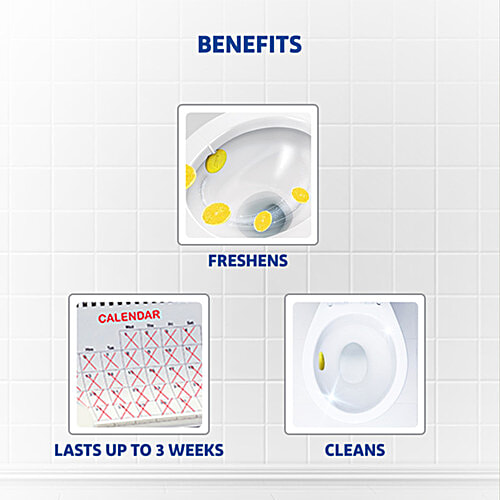 Harpic Hygienic Toilet Cleaner Rim Block, Citrus, 3x26 g Multipack 